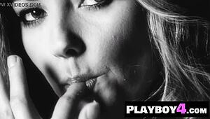 Hey, check out this big boobs blonde posing naked with perfect ass outdoors