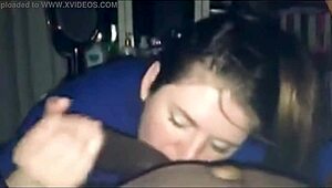 Big black cock gets deepthroated by college girl