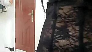 Pretty girl performs live webcam show with engaging interactions.