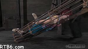 bound slaves compete for rough blowjob punishment