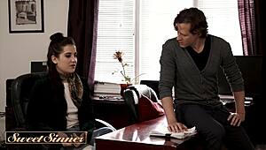 Does brunette babe casey warner get her anxiety relieved by sensational sex with her boyfriend?