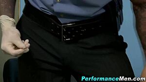 Gay cop gives a hot cumshot to his partner