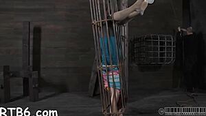 bound slaves compete for rough blowjob punishment