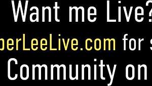 Blonde stroking cock in stockings