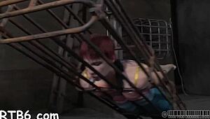 bound slaves compete for rough blowjob punishment