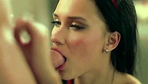 Sweet Girl Next Door Blowjob Turns Into Sticky Facial Surprise