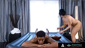 Stunning Masseuse Mona Azar Feels Intense Pleasure Fucking Huge Cock In Steamy Nuru Session