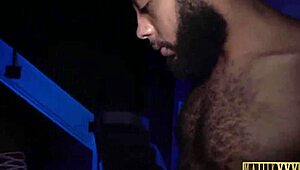 Watch Majiik Montana struggle to hold back his orgasm as he fucks Breyana Moores' big chocolate ass