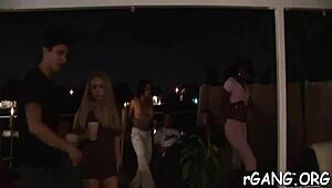 This group sex with sexy mature beauties gets rough and sloppy