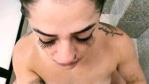 She Makes Him Cum Fast In The Bathroom