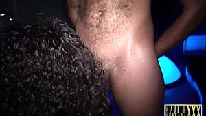 Watch Majiik Montana struggle to hold back his orgasm as he fucks Breyana Moores' big chocolate ass