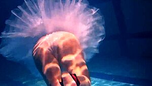 Hanging out by the pool with this sexy Russian teen, Bulava Lozhkova, showing off her big boobs and ass underwater.