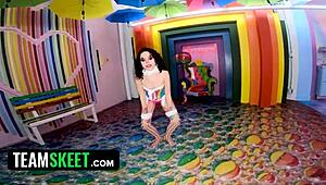 Wow! Clussy Clown Pussy with Satine Summers & Chad Alva!