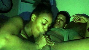 couple's netflix night turns into blowjob and fucking