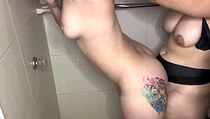 Lesbian Shower Turns Into Hot Bathroom Action Between Friends