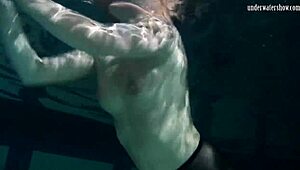Hanging out by the pool with this sexy Russian teen, Bulava Lozhkova, showing off her big boobs and ass underwater.
