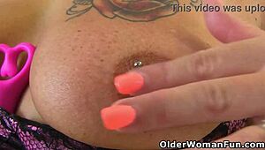 Lovely mature Lelani craves action in white lingerie