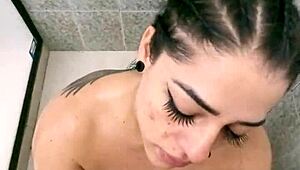 She Makes Him Cum Fast In The Bathroom