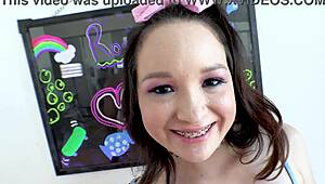 omg rosie riches, 18 yo braces cutie, takes huge cock pov! 😍