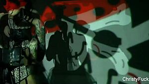 i'm christy mack, the tattooed brunette pirate babe masturbating my big tits and pussy solo