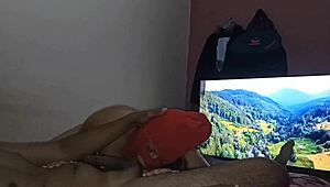 This hot Colombian masked guy sneaks into my room and gives an amazing blowjob 😍