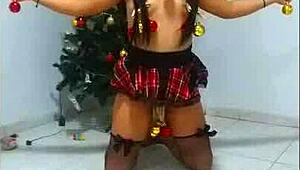 Hey, check this Christmas slave getting bound and gagged!