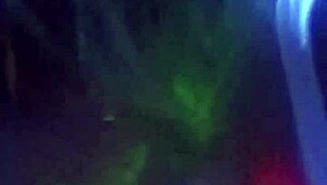 Husband and wife enjoy a wedding night blowjob in black light