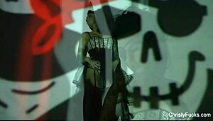 i'm christy mack, the tattooed brunette pirate babe masturbating my big tits and pussy solo