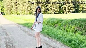 Naked Babe Struts Boldly Through Public Park Today