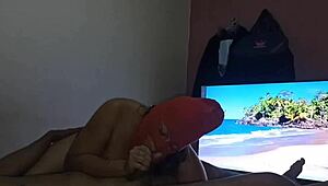 This hot Colombian masked guy sneaks into my room and gives an amazing blowjob 😍