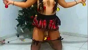 Hey, check this Christmas slave getting bound and gagged!