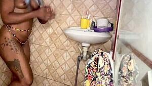 Anita's Wet Pussy Gets Fingered in the Bathroom!