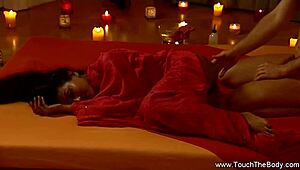 Sweet pussy massage for her with oiled couple intimacy