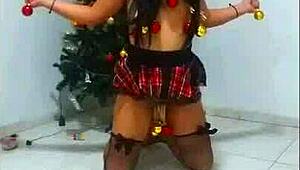 Hey, check this Christmas slave getting bound and gagged!