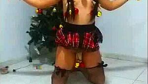 Hey, check this Christmas slave getting bound and gagged!