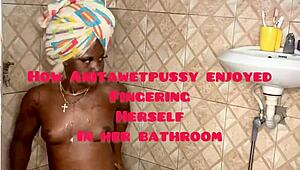 Anita's Wet Pussy Gets Fingered in the Bathroom!