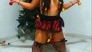 Hey, check this Christmas slave getting bound and gagged!