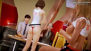 Waifu Academy Petite Teen Shows Ass!