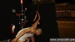 The old man growls, 'Take it rough, petite teen!' as they fuck outdoors