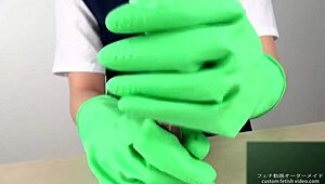 Handjob Ecstasy with Latex Gloves!