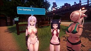 Dominant elf woman fucks crabs in hentai game