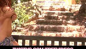 Veronica strips and masturbates in public park