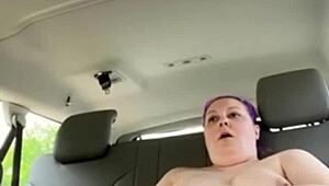 Laina Marie masturbates with vibrator and fingers in truck