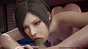 Hot Resident Evil MILFs take on massive cocks