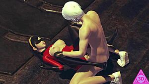 Wow, Violet Parr from The Incredibles gets wild with uncensored blowjob, handjob, and cumshot action!