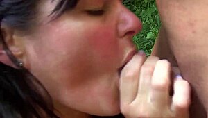 Amateur Chubby Brunette Gets Fisted Deep in Woods