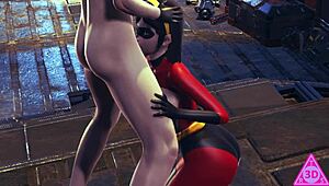 Wow, Violet Parr from The Incredibles gets wild with uncensored blowjob, handjob, and cumshot action!