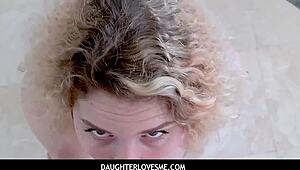 Thick Teen Stepdaughter Caught Stepdad Sniffing Panties, Sucks Him Off!