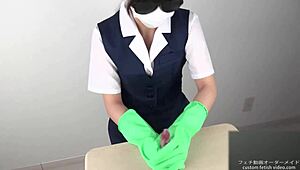 Handjob Ecstasy with Latex Gloves!
