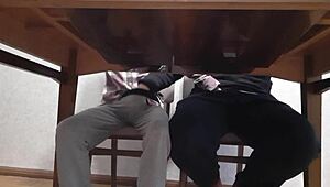 Mutual Masturbation Under Desk in University English Class